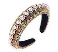 MQPALZKD Bande de cheveux baroque pleine de diamants et de perles, bijoux for bal de promo, large bord