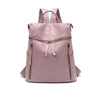 MQPALZKD Femmes Antift Sac à dos vintage Soft Realine Leather Sac à dos for les adolescentes École Bagpack Bags de féminin(Roze)