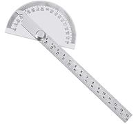 MQPALZKD Outil de mesure de mathématiques de règle de demi-cercle multifonction réglable de jauge d'angle d'acier inoxydable de rapporteur de 180 degrés
