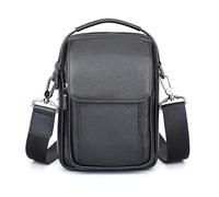 MQPALZKD Sac à bandoulière en cuir véritable pour homme - Marque tendance - Cuir nappa - Petit sac carré coréen - Sac à bandoulière décontracté, Argenté, 23*16*10cm