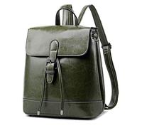 MQPALZKD Sac à dos de rétro décontracté en cuir PU sac d'école britannique tendance dames grande capacité sac à dos(Grn)