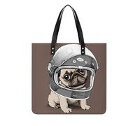 MQPYWLH Casque Pug Femmes Sac À Main Shopper Sac À Bandoulière Tote Bag Pour Voyage 39x39cm