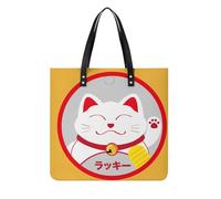 MQPYWLH Chat Porte-Bonheur Femmes Sac À Main Shopper Sac À Bandoulière Tote Bag Pour Voyage 39x39cm