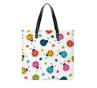 MQPYWLH Coccinelle Colorée Femmes Sac À Main Shopper Sac À Bandoulière Tote Bag Pour Voyage 39x39cm