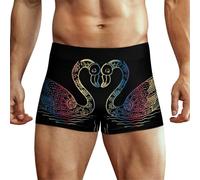 MQPYWLH Cygne Coloré Caleçon Boxeur Homme Boxer Respirant sous-Vêtements avec Ceinture Élastique