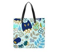 MQPYWLH Feuille Et Hibou Femmes Sac À Main Shopper Sac À Bandoulière Tote Bag Pour Voyage 39x39cm