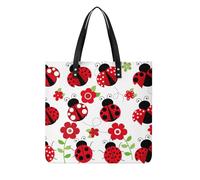 MQPYWLH Fleur Coccinelle Femmes Sac À Main Shopper Sac À Bandoulière Tote Bag Pour Voyage 39x39cm