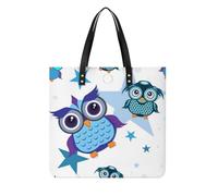 MQPYWLH Hibou De Dessin Animé Femmes Sac À Main Shopper Sac À Bandoulière Tote Bag Pour Voyage 39x39cm