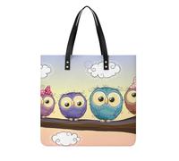 MQPYWLH Hibou De Dessin Animé Femmes Sac À Main Shopper Sac À Bandoulière Tote Bag Pour Voyage 39x39cm