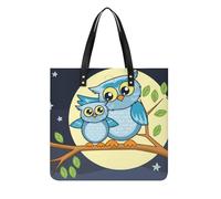 MQPYWLH Hibou De Dessin Animé Femmes Sac À Main Shopper Sac À Bandoulière Tote Bag Pour Voyage 39x39cm