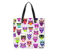 MQPYWLH Hibou De Dessin Animé Femmes Sac À Main Shopper Sac À Bandoulière Tote Bag Pour Voyage 39x39cm