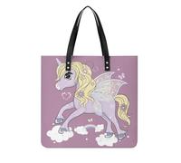 MQPYWLH Licorne Violette Femmes Sac À Main Shopper Sac À Bandoulière Tote Bag Pour Voyage 39x39cm