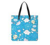 MQPYWLH Nuage Oiseau Hibou Femmes Sac À Main Shopper Sac À Bandoulière Tote Bag Pour Voyage 39x39cm