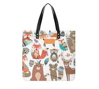 MQPYWLH Ours Renard Hibou Femmes Sac À Main Shopper Sac À Bandoulière Tote Bag Pour Voyage 39x39cm