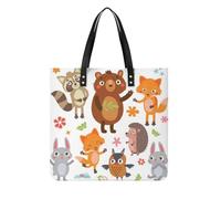 MQPYWLH Raton Laveur Renard Hibou Femmes Sac À Main Shopper Sac À Bandoulière Tote Bag Pour Voyage 39x39cm