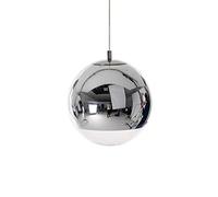 MQQ Lampe Suspension Nordique LED, Suspension en Verre d'argent Pendentif À Bille Lumière Restaurant Salon Salon Bar E27 Lustre Simple Lampes De Plafond À Boule De Verre Moderne (Color : 35cm)