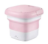 MQQ Machine À Laver Mini Portable, Machine De Nettoyage Ultrasonique De Désinfection D'ozone, Petite Machine À Laver Pliante De Style sous-vêtements Automatique (Color : Pink)