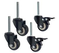 MQRJWY Roulette À Tige Pivotante De 50 Mm Avec Tige Filetée M10 × 100 Mm, Roues En Polyuréthane Pour Petites Étagères Et Meubles, Roulettes De Remplacement Pour Établi, Double Roulement, Charge 150