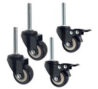 MQRJWY Roulette À Tige Pivotante De 50 Mm Avec Tige Filetée M10 × 100 Mm, Roulettes De Remplacement Pour Établi, Roues En Polyuréthane Pour Petites Étagères Et Meubles, Double Roulement, Charge 150