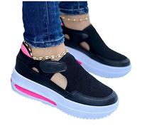 MQSS 2022 Printemps Baskets Femmes, Femme Chaussures De Sport Course Running Mesh Respirantes Confortable Léger Toile Femmes Mode Formateurs Chaussures(Size:EU 38, Color:Le Noir)