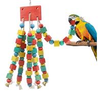 MQUPIN Jouet à mâcher pour Grand Perroquet - Blocs en Bois Naturel Multicolores - Jouets à déchirer pour Oiseaux - Taille Moyenne, Jouets pour perruches Gris d'Afrique, canari(coloré)