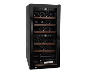 mQuvée Cave à vin à pose libre, WineExpert 24 Fullglass Noir, élégante, des conditions précises de conservation du vin, deux zones de température, place pour 24 bouteilles