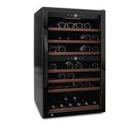 mQuvee Cave à vin à pose libre, WineExpert 66 Fullglass Noir, 66 bouteilles, Porte en verre anti-UV, Deux zones de température réglables, Design monobloc harmonieux, Boutons physiques de commande
