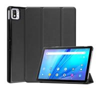 MQVQAUBST Étui Mince à Trois Volets en Cuir PU for Tablette, Compatible avec TCL Tab 10s 9080G 9081X 10.1 Pouces 2021(Black,for TCL Tab 10S 9081X)