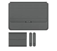 MQVQAUBST Housse 3 en 1 for ordinateur portable 14-16 pouces, support Folio adapté for Macbook Air Pro/Huawei, repose-poignet, pochette for souris, étui avec ceinture et câble(Gray,For 15-16inch)