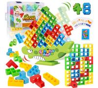 MQVXT Jeu d'empilage en Tetris,48 Blocs de Construction de Jouets Equilibre Tetris,Jouet d'équilibre pour Jeu Tactique de Table,Approprié comme Cadeau Enfant ou Alors Jouet Enfant 3 Ans+