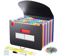 MQVXT Trieur A4 / Range Document Bureau - 24 Pochettes Plastique Classement Extensible Accordéon Organiseur