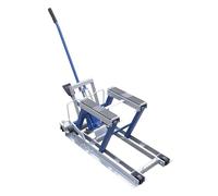 Mqwdxzfes Cric hydraulique pour moto ATV, 680 kg, avec pédale, support de montage, cric ciseau, cric quad, support pliable, machine de levage réglable en hauteur, pour moto, bleu