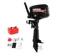 Mqwdxzfes Moteur hors-bord 4 temps 6,5 CV refroidi à l'eau, avec système d'allumage CDI et réservoir de carburant, 4800 W, pour bateaux gonflables, bateaux de pêche, gonflables, force de poussée de