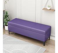 MQXDNFDC Banc de rangement rembourré en cuir synthétique, banc ottoman avec rangement pour chambre à coucher, salon, supporte 150 kg (100 x 40 x 43 cm, gris4) (violet, 120 x 40 x 43 cm (47 x 16 x 17