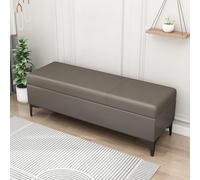 MQXDNFDC Banc de rangement rembourré en cuir synthétique, banc ottoman avec rangement pour chambre à coucher, salon, supporte 150 kg (100 x 40 x 43 cm, gris4) (gris 4, 120 x 40 x 43 cm (47 x 16 x 17)