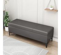 MQXDNFDC Banc de rangement rembourré en cuir synthétique, banc ottomane d'entrée avec rangement pour chambre à coucher, salon, supporte 150 kg (100 x 40 x 43 cm, gris4) (gris 3,60 x 40 x 43 cm)
