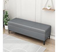 MQXDNFDC Banc de rangement rembourré en cuir synthétique, banc ottomane d'entrée avec rangement pour chambre à coucher, salon, supporte 150 kg (100 x 40 x 43 cm, gris4) (gris 2,60 x 40 x 43 cm)