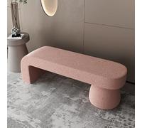 MQXDNFDC Banc ottomane moderne en sherpa pelucheux, banc d'entrée rembourré avec extrémités en fausse fourrure, repose-pieds en boucle pour chambre à coucher, salon, couloir (100 x 40 x 45 cm), beige)