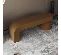 MQXDNFDC Banc ottomane moderne en sherpa pelucheux, banc d'entrée rembourré avec extrémités en fausse fourrure, repose-pieds en boucle pour chambre à coucher, salon, couloir (100 x 40 x 45 cm), beige)