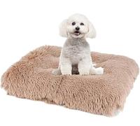 MQXDNFDC Coussin en fourrure de luxe pour chien et chat - Lavable - Doux et chaud - Antidérapant - Pour anxiété - S/M/L/XL/XXL (marron clair, XXL-122 x 85 cm)