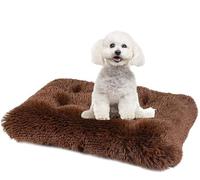 MQXDNFDC Coussin en fourrure de luxe pour chien et chat - Lavable - Doux et chaud - Antidérapant - Pour anxiété - S/M/L/XL/XXL (Marron foncé, XL-110 x 75 cm)