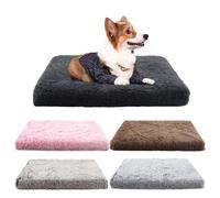 MQXDNFDC Coussin en peluche pour animal de compagnie, doux et chaud, lavable pour chiens de petite et moyenne taille, tapis avec fond antidérapant, noir, M (rose, XL)