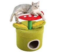 MQXDNFDC Grand arbre à chat en bois en forme de fleur à grande bouche, tour à chat, centre d'activités pour petit lit apaisant