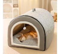 MQXDNFDC Grand lit 2 en 1 pour chien et chat, sac de couchage confortable pour chiens, nid d'hiver chaud avec coussin amovible gris, taille XXXL (gris, taille XXL)