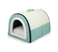 MQXDNFDC Grande maison 2 en 1 pour animal de compagnie avec coussin amovible apaisant, imperméable, antidérapant, pliable, anti-anxiété, doux et chaud, pour chien, chiot, chat, lapin (M : 45 x 32 x 35