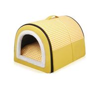 MQXDNFDC Grande maison 2 en 1 pour animal de compagnie avec coussin amovible apaisant, imperméable, antidérapant, pliable, anti-anxiété, doux et chaud, pour chien, chiot, chat, lapin (M : 45 x 32 x 35