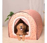 MQXDNFDC Grande niche lavable pour chien et chien avec coussin orthopédique, lit apaisant et anti-anxiété pour l'hiver chaud et doux, tente 2 en 1 pour chien (taille L pour animaux de moins de 10 kg,