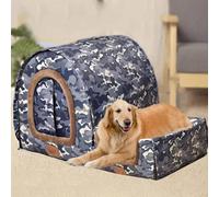 MQXDNFDC Grande niche lavable pour chien et chien avec coussin orthopédique, lit apaisant et anti-anxiété pour l'hiver chaud et doux, tente 2 en 1 pour chien et chat (taille L pour animaux de moins de
