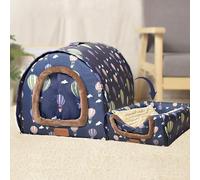 MQXDNFDC Grotte douce et chaude 2 en 1 pour chien, chat et chien - Coussin chauffant confortable et lavable - Imperméable - Style 6, 75 x 55 x 55 cm