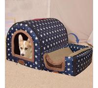 MQXDNFDC Grotte douce et chaude 2 en 1 pour chien, chat et chien - Coussin chauffant confortable et lavable - Imperméable (style 4, 105 x 80 x 75 cm)